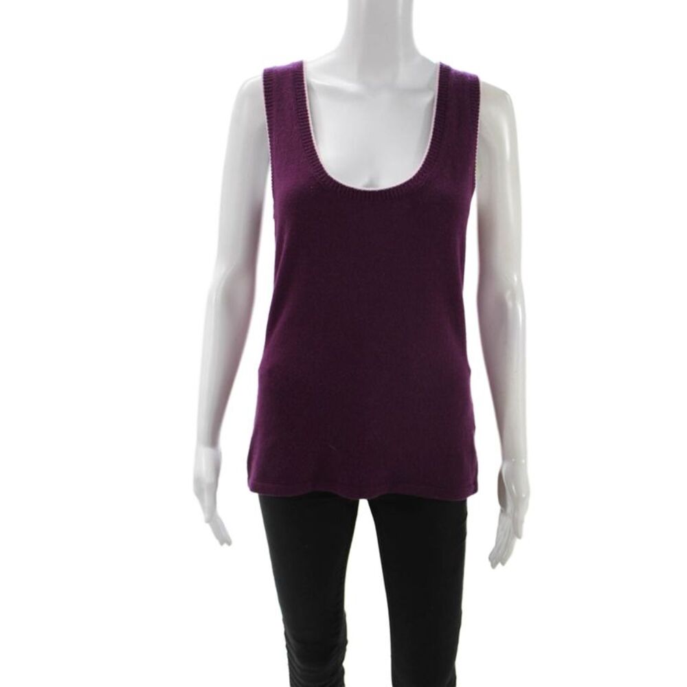 Paola Zuin Women Basic Purple Wool Cashmere Tank Size S
